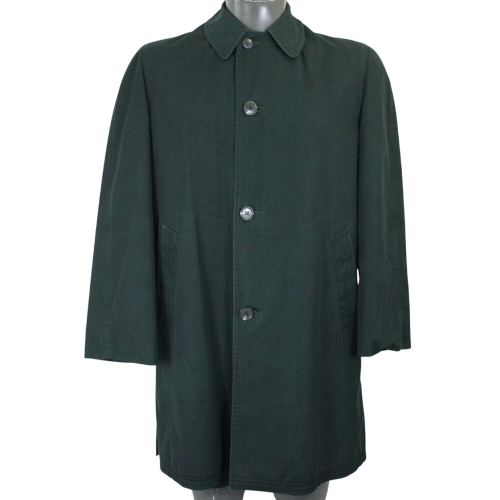 Vintage 70s Harbor Master Buey Cloth Faux Fur Removable Liner Trench Coat Sz 36